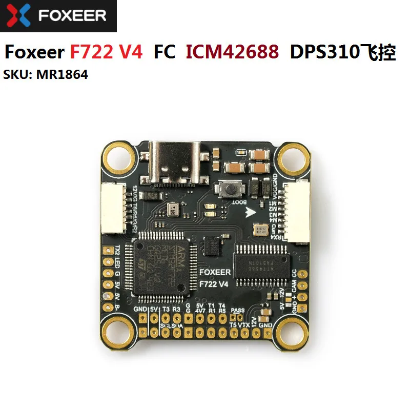 Foxeer F722 V4 FC ICM42688 DPS310 Flight Control, Remote Control 5V/3A