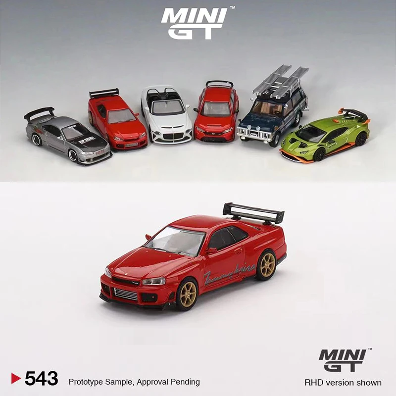 

MINIGT 1:64 Model Car GTR R RZ Alloy Die-Cast Vehicle #543 RHD Red