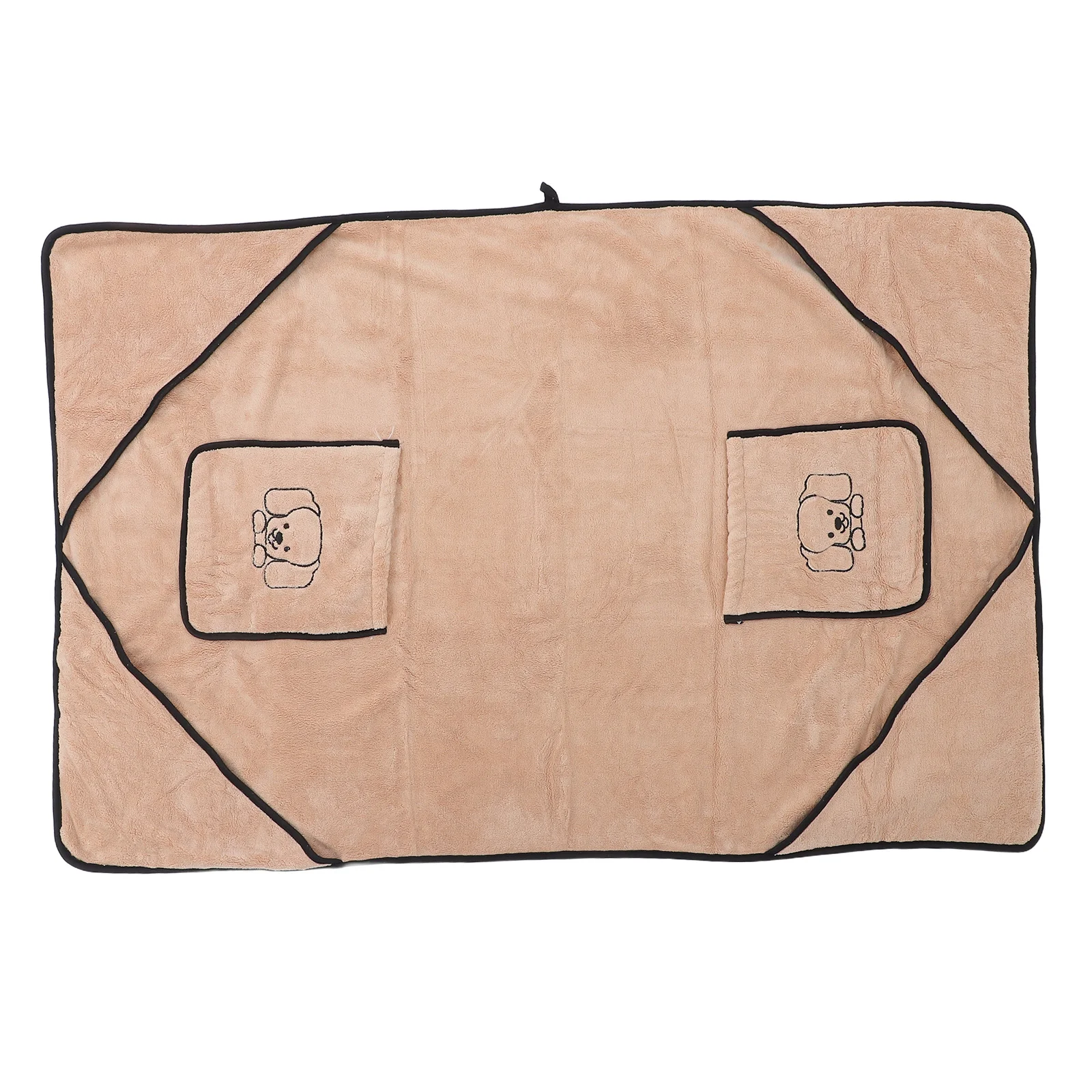 

Coral Fleece Dog Blanket Super Absorbent Pet Towel with Hand Pockets for Drying Dogs After Baths Beach Large Dog Blanket