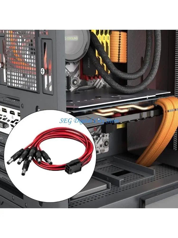 

U75B 50cm 18AWG PCIE 6Pin Female to DC5.5x2.5mm Connectors Cable for Graphics Card Power Management and Efficiency