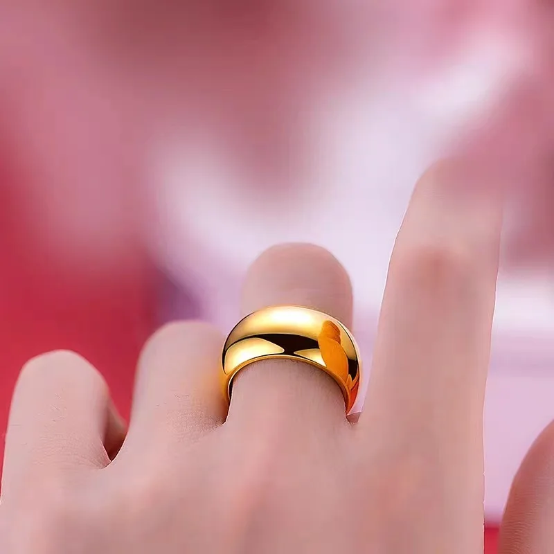

24K Gold Smooth Flawless Ring Unisex AU999 - Forged craft, natural curve, premium flawless surface