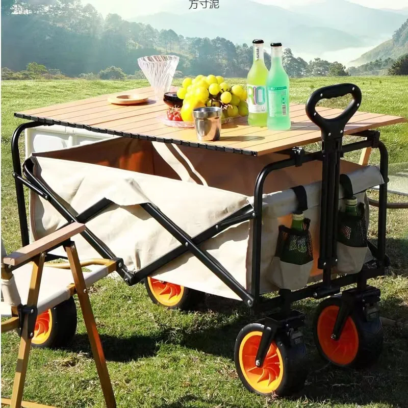 

Camping cart Outdoor camping cart Foldable oversized hand push Picnic trolley Lifting trolley trolley
