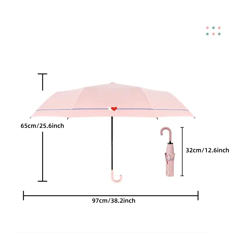 أحدث 8 العظام مظلة يدوية ذات الاستخدام المزدوج U-مقبض غطاء قماش مطاطي أسود حماية المطر تصميم جديد للمظلة الخارجية #2