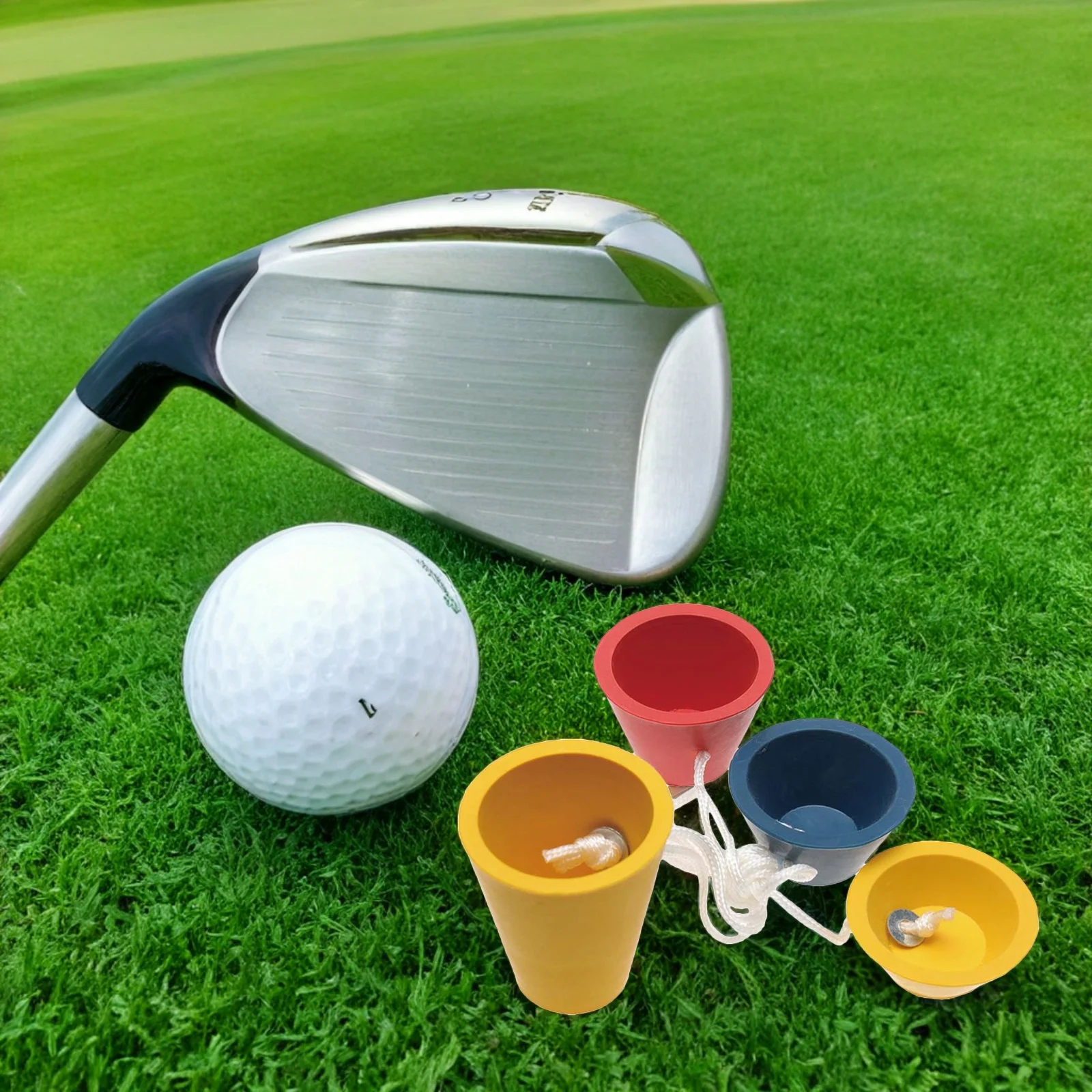 

6 set Rubber Golf Tees Set 11Mm 16Mm 22Mm 36Mm Height Color-Coded Durable Driving Range Practice Kit Outdoor Indoor Simulator