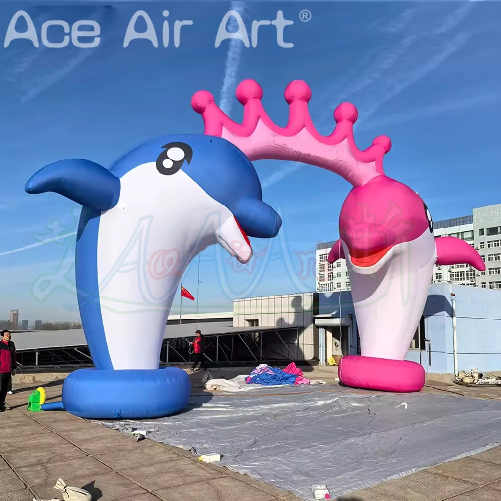 Szybka wysyłka lotnicza Nadmuchiwane nadmuchiwane łuki delfinów Park wodny Wejście do łuku zwierzęcego