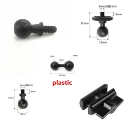 Dual Ball Mount Holder 15mm to 15mm Adapter Double Socket Arm Clamp Joint Connecting Rod 1/4