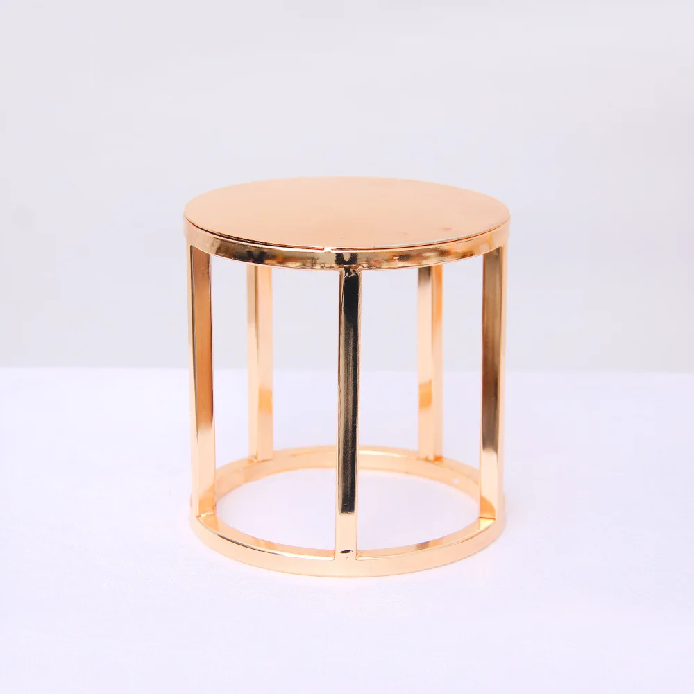 Modern Wrought Iron Cake Stand, Wedding Creative Round Square Tray Prop Cake Shop Golden Retro