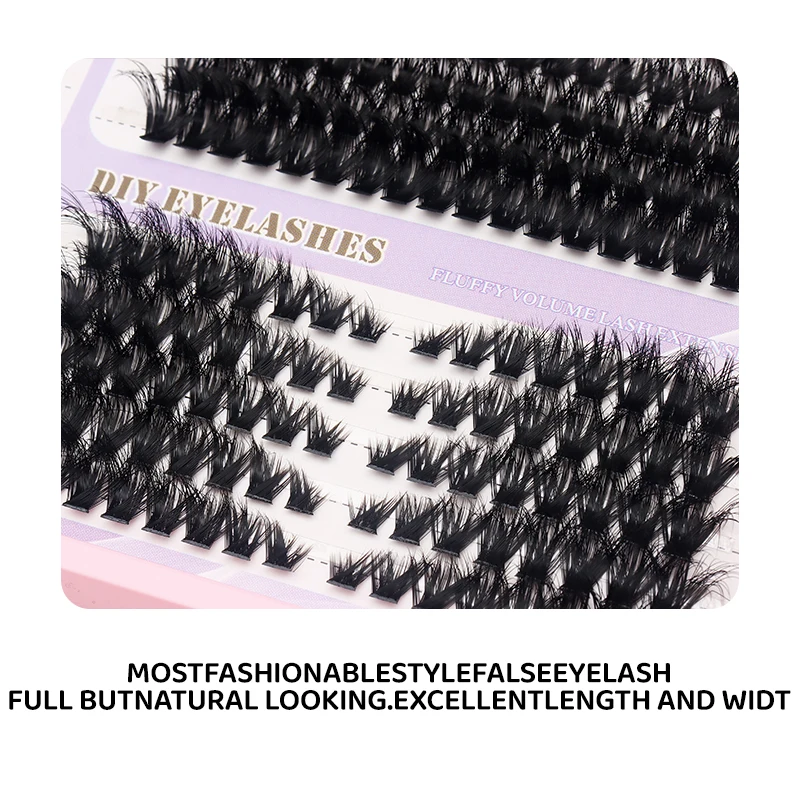 20 Reihen Premium-Wimperncluster-Sets, weiche, flauschige, einzelne Wimpern, natürliche Wimpernverlängerungssets – Detail 7