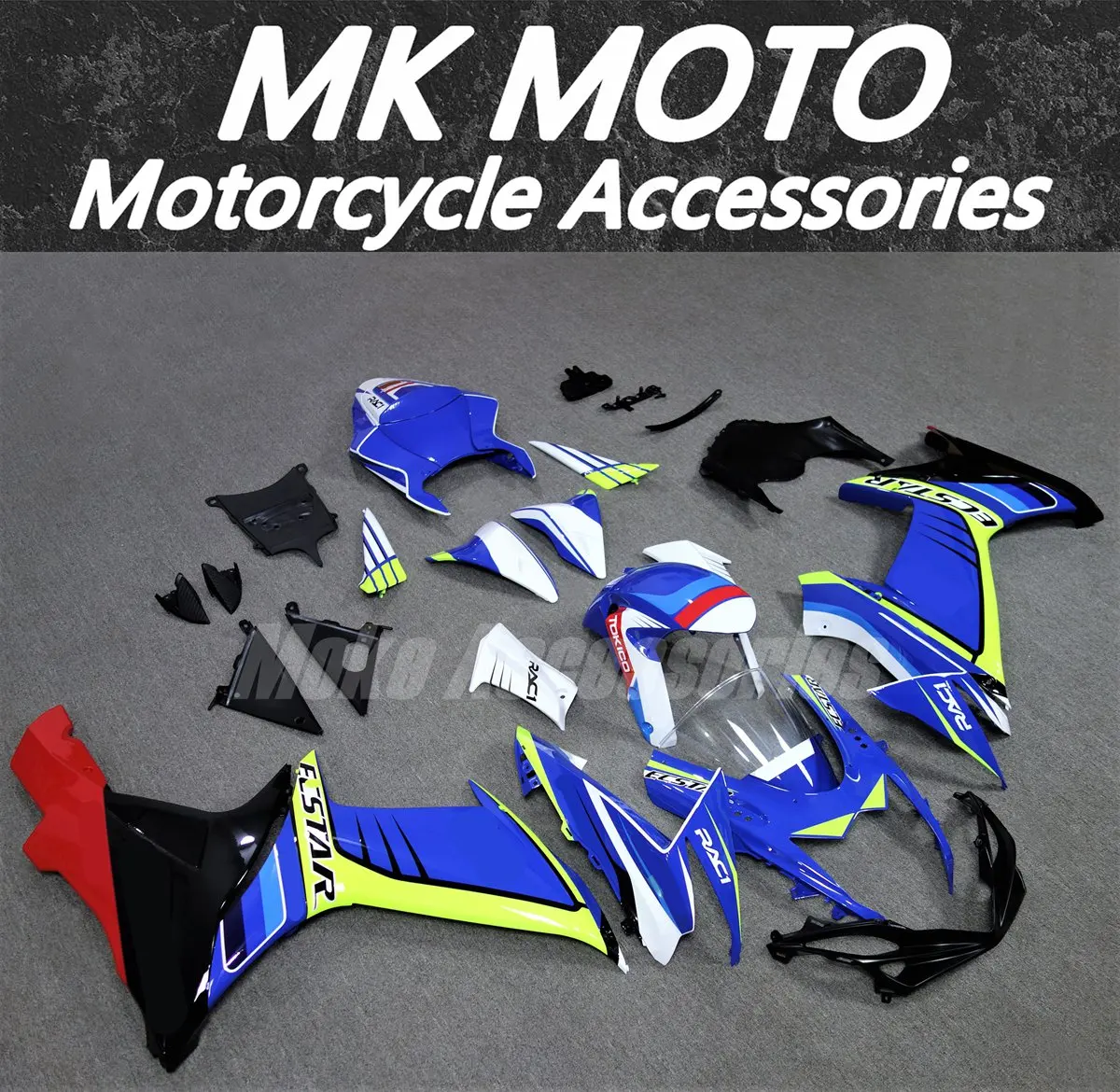 Fairings Kit Fit For Gsxr600/750 2011 2012 2013 2014 2015 2016 2017 2018 2019 2020 2021-2024 L1 Bodywork Set Neon White Blue