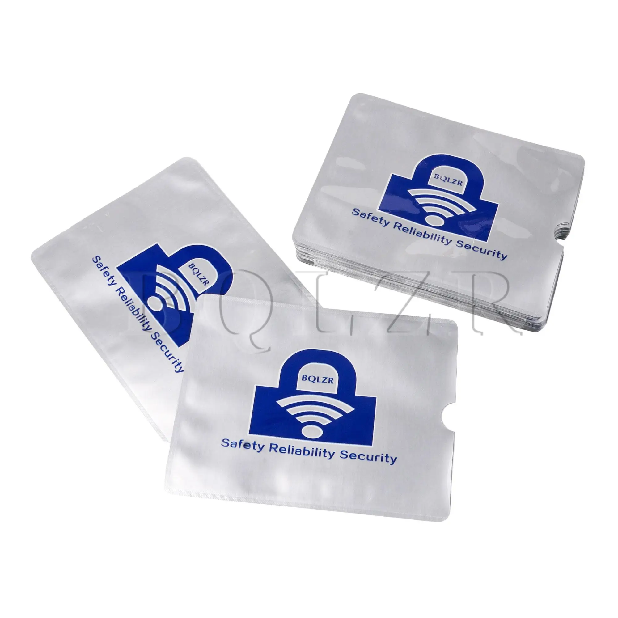 

BQLZR 40x Silver Passport Sleeves RFID Subway ID Card Aluminum Foil Holders