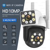 10MP 5G Wifi IP Camera Dual Lens Security Surveillance 10x Zoom Dual Screen Video Full Color Night Vision Outdoor IP Cameras