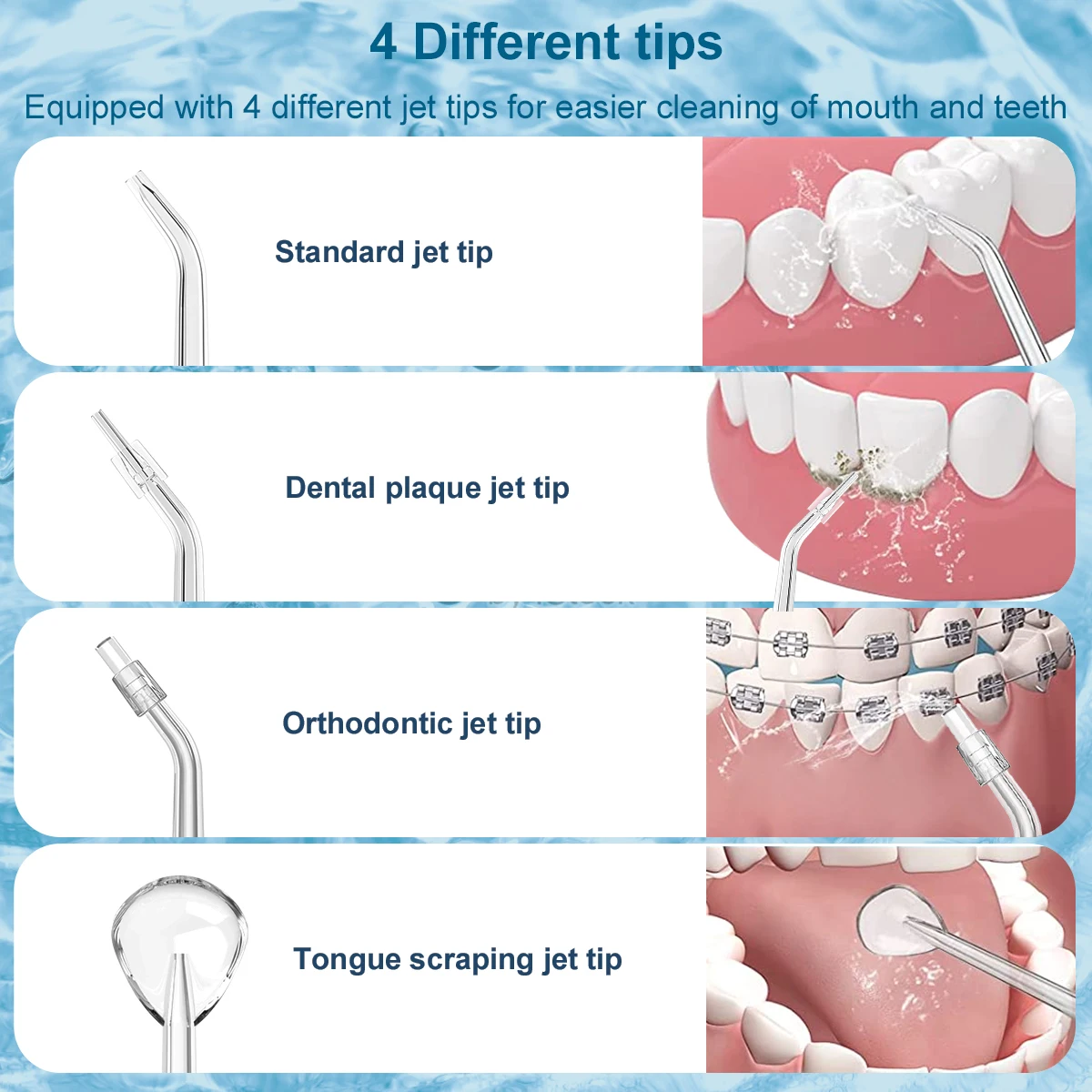 INSMART Water Flosser Pick Portabl Oral Irrigator Waterproof Teeth Flosser Tooth Dental Cleaner Jet Floss with Travel Bag