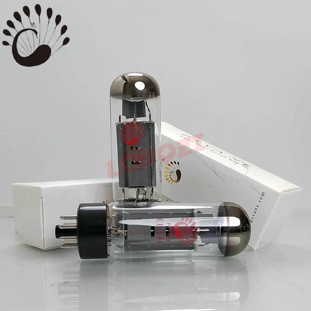 PSVANE EL34C Tube: Direct Replace EL34B/6P3P/6L6/5881/6CA7, Enhanced HIFI Clarity & Dynamic Range, Factory Matched Pairs
