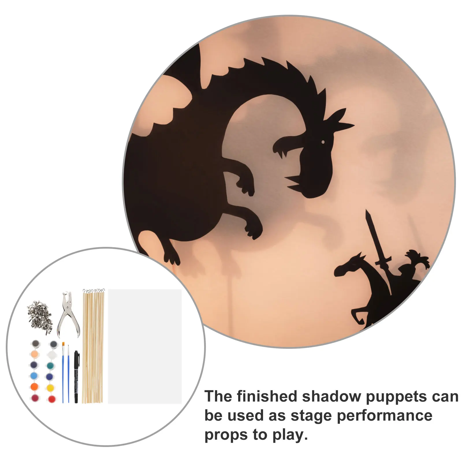 1Set Handmade Shadow Making Kit Free to Paint Figures for Family Bonding Activity Relaxing Craft Project Kids Fun Gift