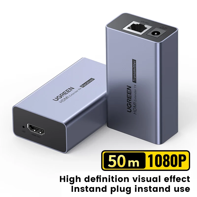 UGREEN HDMI 1.3 Ethernet Extender Adapter 1080P 60Hz 50 Meters Transmission Distance