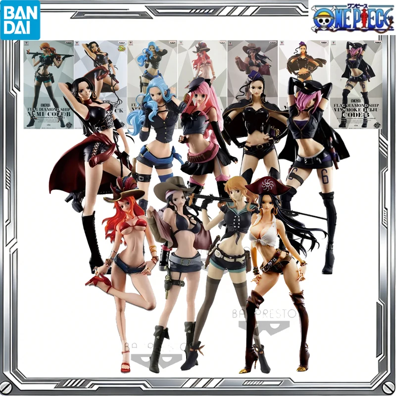 

Оригинальная фигурка BANDAI Diamond Ship One Piece: Боа Хэнкок, Нами, Робин, Рейджу, Виви. Коллекционная модель для мальчиков и девочек.