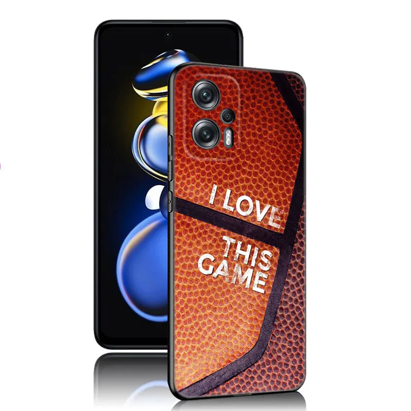 Basketball Basket Black Silicone Phone Case For Xiaomi POCO X3 X4 NFC F5 M3 M4 M6 X5 X6 Pro F3 F4 GT 5G C55 C65 M5