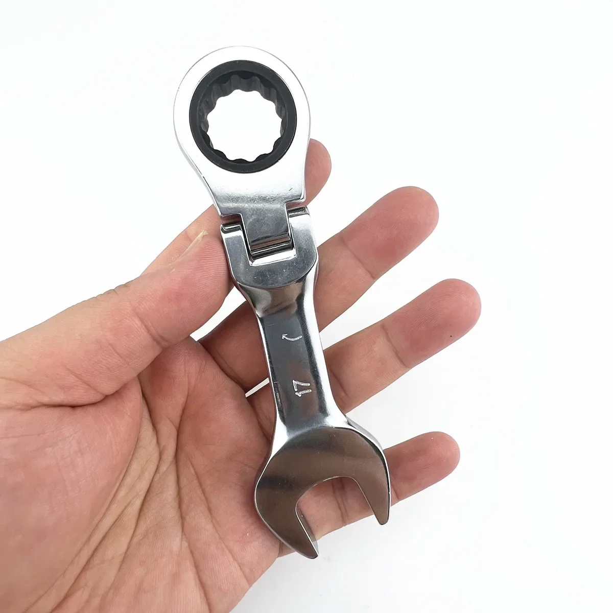 Mini Short Handle Ratchet Wrench with Movable Head, Quick Dual-purpose Open End Wrench, Hardware Tool, Labor-saving Wrench