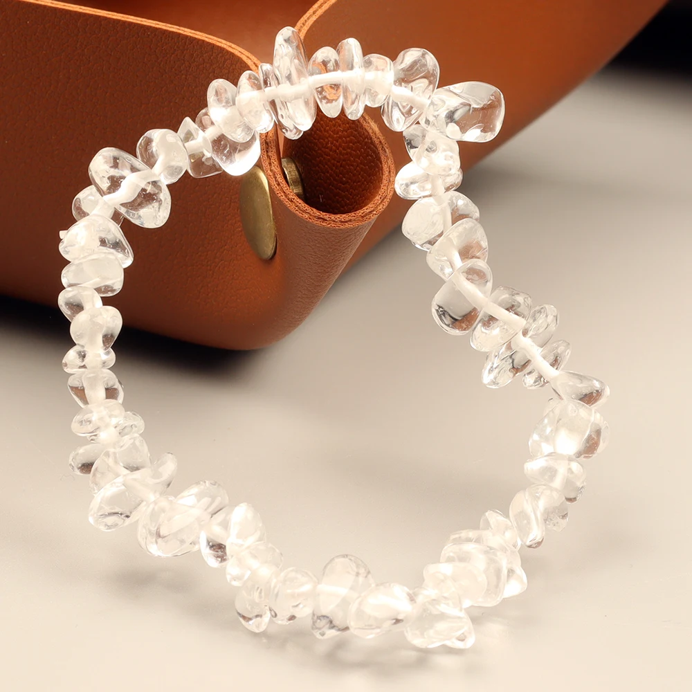 Natural Stone Bracelet Irregular Crystal Tumble Stone Stretch Chip Beads Nuggets Bracelets Bangles Quartz Wristband For Women