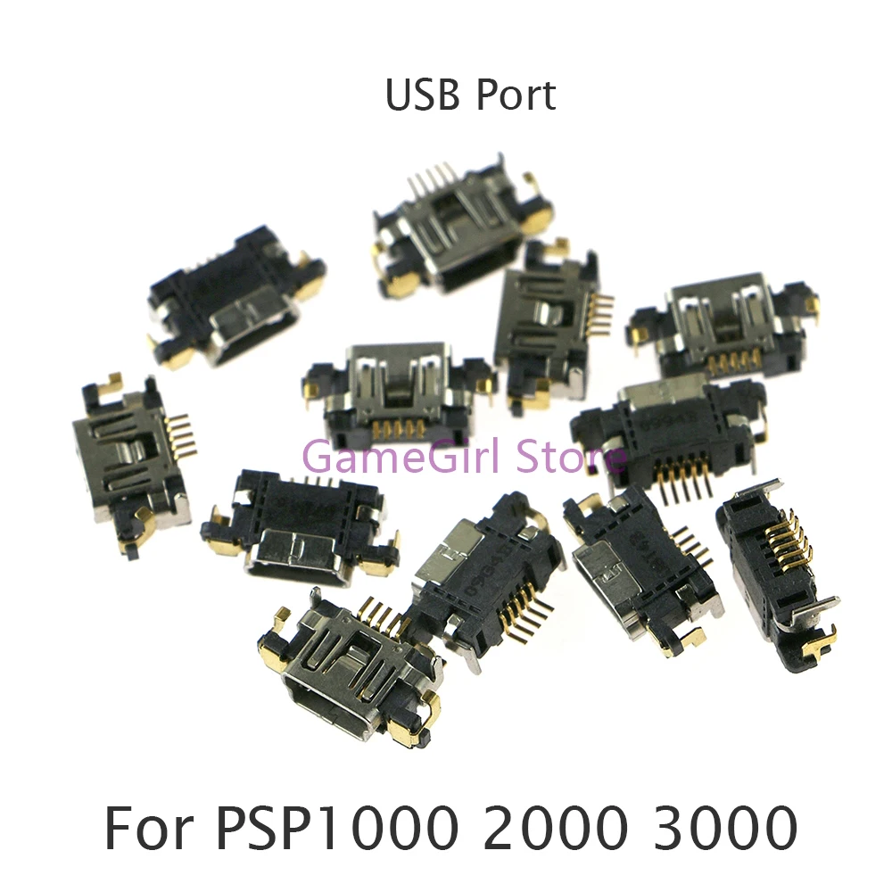 100pcs USB Data Port Socket Connector Interface Charger Slot For PSP1000 2000 3000 Replacement Parts