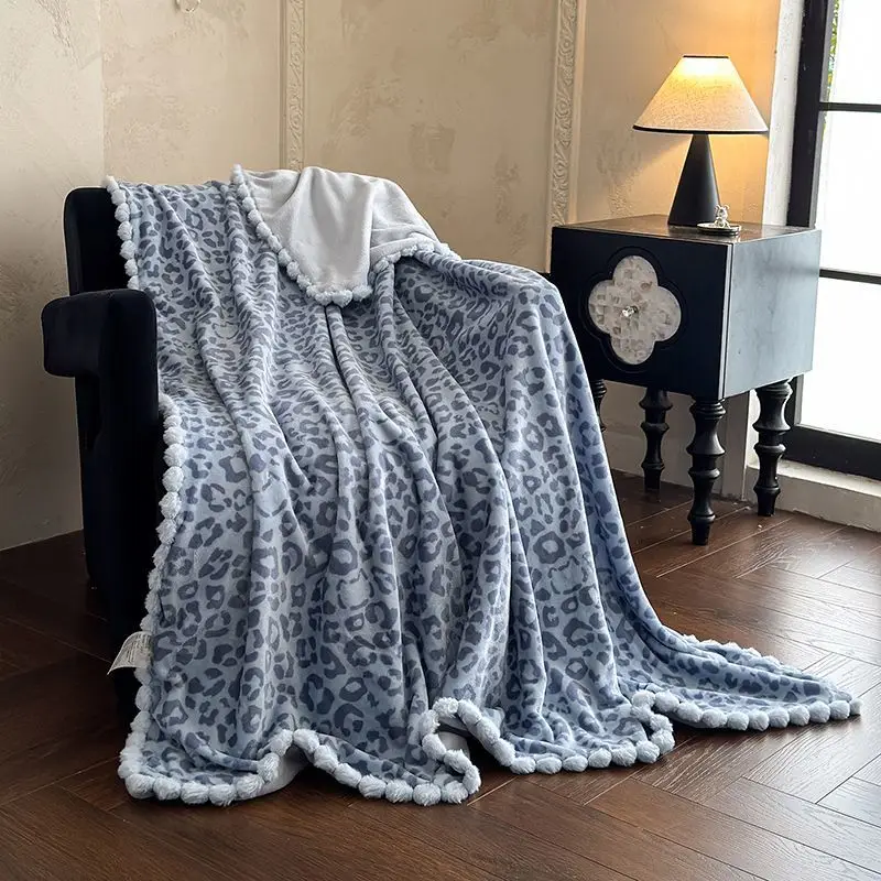 

French Vintage Winter Milk Fleece Blanket - Thick Nap Shawl & Cozy Sofa Throw, Plush Reversible Lounge Cover 150x200cm