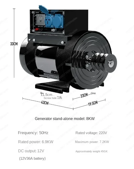 8KW 220V High Power Small Generator single-phase Generator Frequency 50HZ Diesel Generating Set Small Gasoline 220V Copper