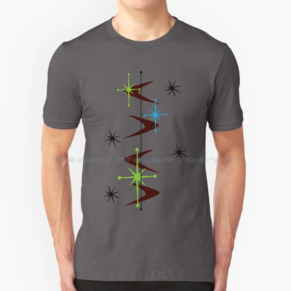 Atomic Modern Abstract Pattern With Starburst T Shirt 100% Cotton Tee Atomic Pattern Atomic Age 50s Starburst Modern Art Mid