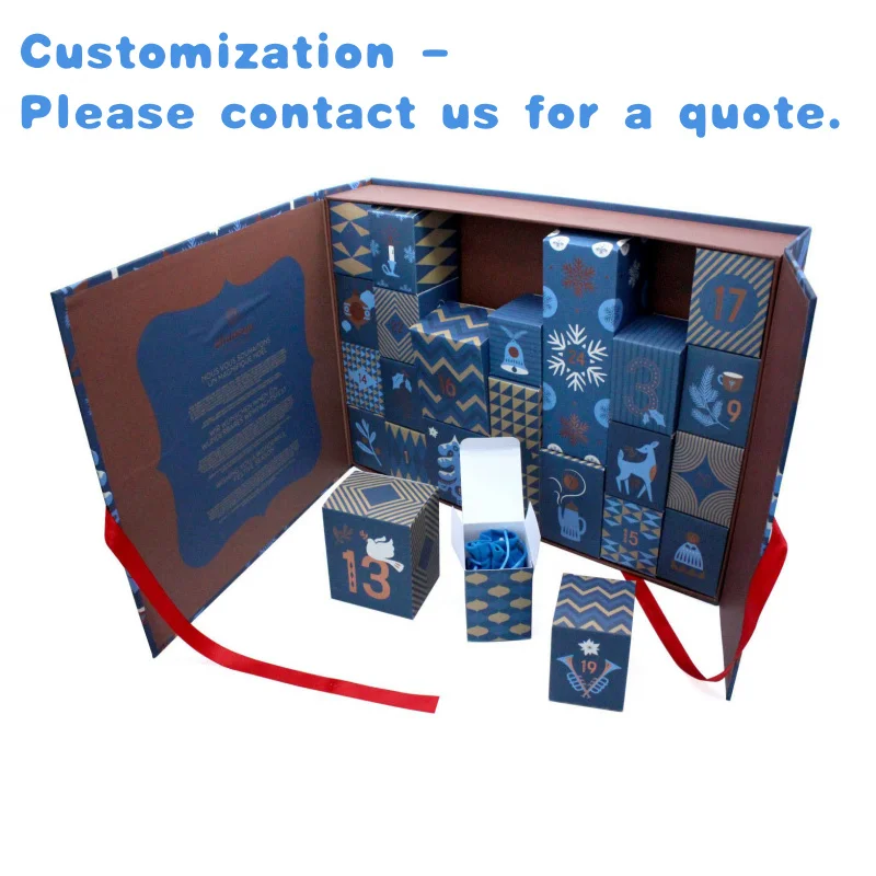 

custom.New Exquisite Color Printing Countdown Calendar Box 24 Days Advent Box