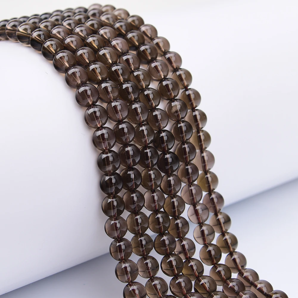

APDGG 6mm 2 Strands Natural Smoky Quartz Round Loose Beads Strands 15.5" Jewelry DIY