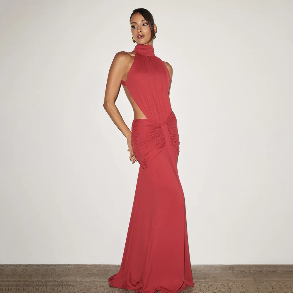 

2026 Spring New Neck Slim Backless Fishtail Skirt