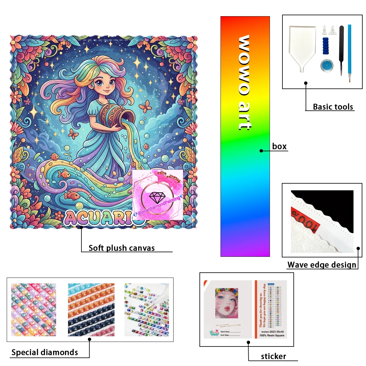 

【pilar Diamond Art】Aquarius girl 100% Full Diamond Stamping Kit Perfect Masterpiece worth Buying