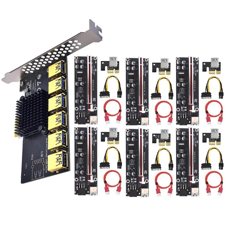 Pci Express Multiplier Pcie 1X To 4/5/6 USB 3.0 Expansion Card Pcie 1 To 4 Hub Riser 009S Pci Express X16 For BTC Mining