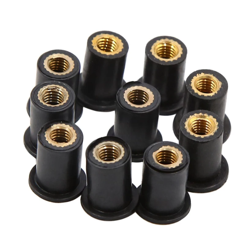 Motorcycle Windshield Mounting Kit 10PCS M4 M5 M6 Rubber Well Nuts Metric Screws Fasteners For Honda Yamaha Suzuki Kawasaki