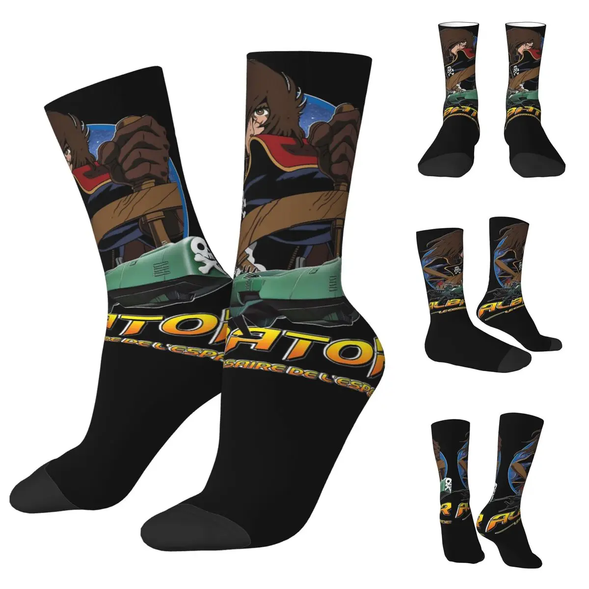 

Space Pirate Captain Harlock Albator cosy Unisex Socks,Hiking Happy 3D printing Socks,Street Style Crazy Sock