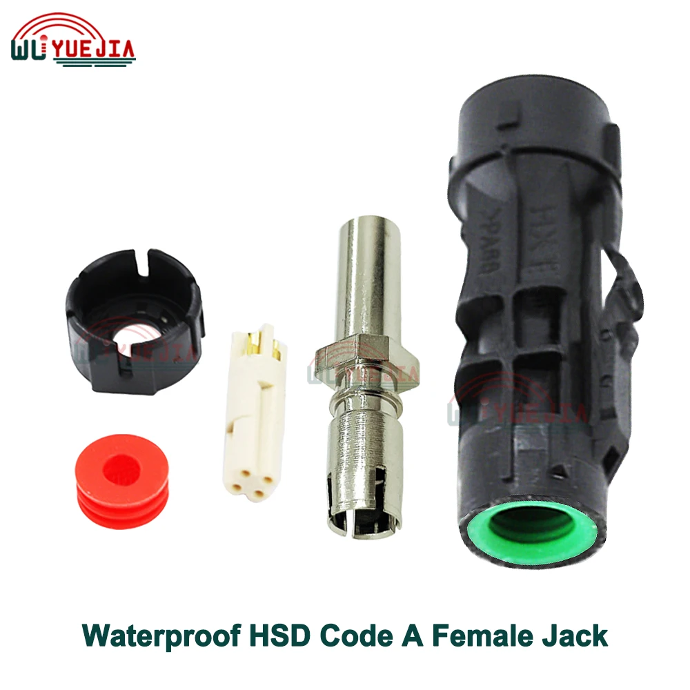 1Piece NEW Black Code A Female Jack Waterproof HSD 4 Pin Connector Assembly for Dacar 535 4-Core HSD LVDS RF Coaxial Cable