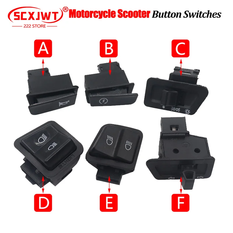 Motorcycle Start High/Low Beam Light Headlight Horn Turn Signal Button Switches For GY6 ATV Dirt Bike Moped Scooter Parts New