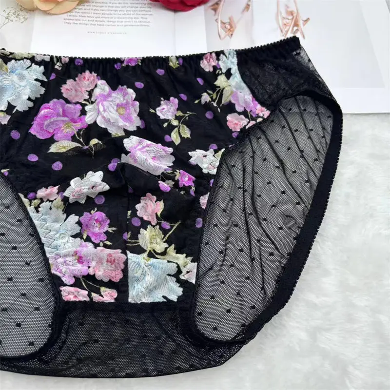Man's Flower Embroid Doule Laye Panties BF Briefs Live Show Dance Harajuku Thai Private FKK Party