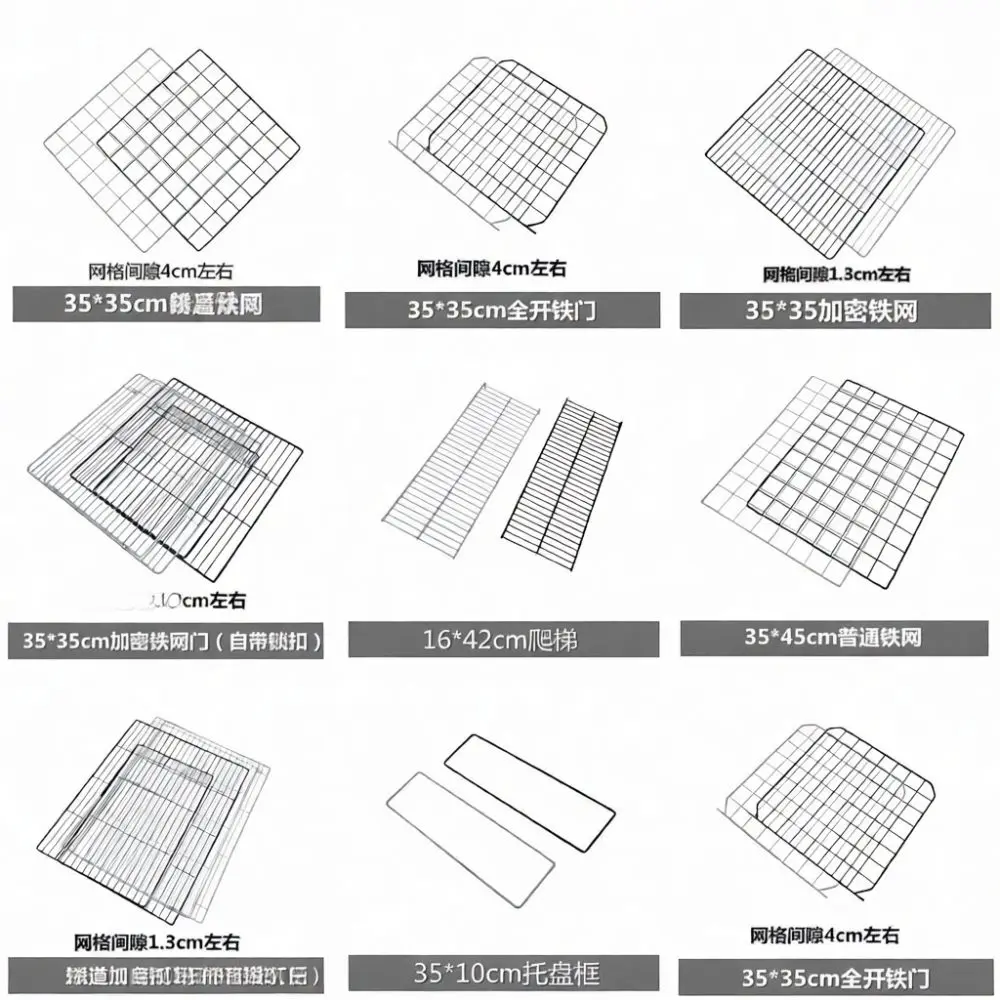 Sturdy Metal Wire Grid Panel Modular Pet Cage Kennel Dog Playpen Cat Villa Enclosure Partition Storage Shelf Organizer