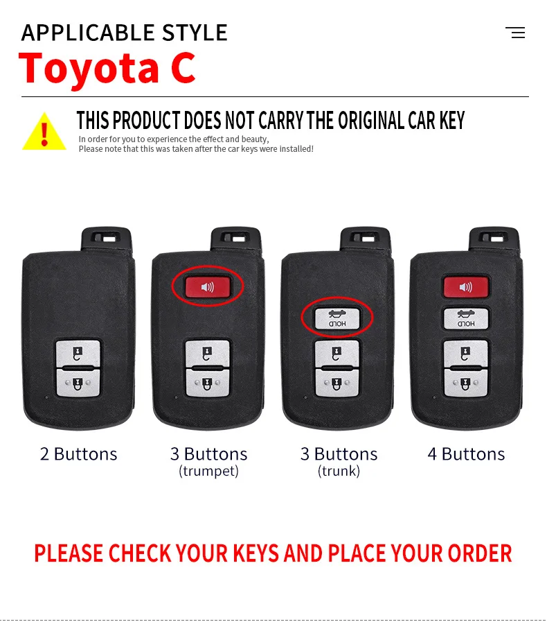 Car Key Case Cover Shell Fob for Toyota Auris Camry RAV4 Avalon Yaris Verso 2012 2013 2014 2015 2016 2017 2018 Car Accessories view 4
