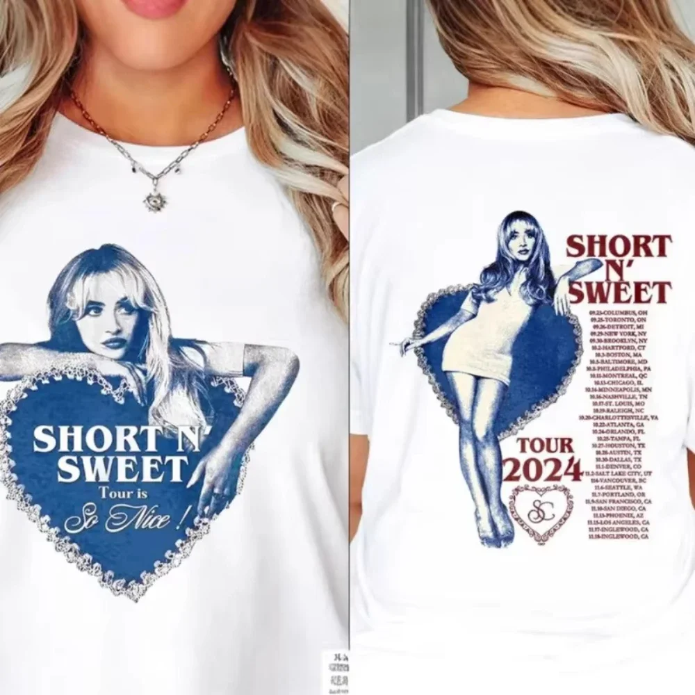 

Sabrina Carpenter Album Short N' Sweet T-shirts Women's Summer Y2k Tops Clothing Cotton Harajuku Fashion Men Streetwear T Shirt