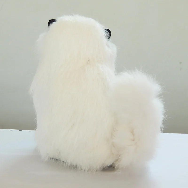 Juguete de peluche de gato de simulación de pelo de oveja auténtica, muñeco electrónico para mascotas con sonido Meow, bonito juguete para mascotas para niños