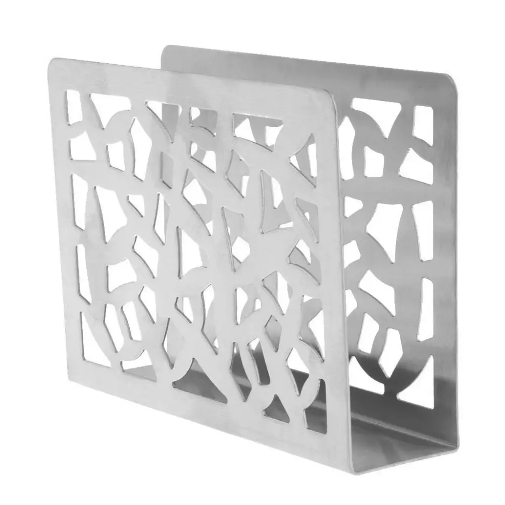Exquisite Stainless Steel Napkin Storage Shelf Rustproof Heavy Duty Napkin Storage Rack Decorative Sturdy Napkin Stand Household