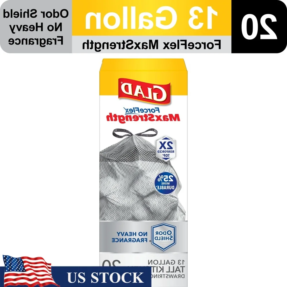 

Прочные 13-галлонные мешки для мусора на шнурке, контроль запаха, герметичные, устойчивые к разрыву, прочные усиленные вершины, для домашнего офиса, кухни