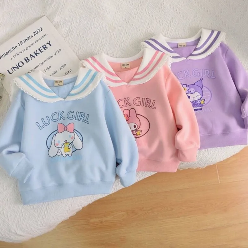 

Cinnamoroll My Melody Anime Kawaii Sanrio Ins Long Sleeve Hoodie Spring Autumn Cute Kuromi Children Shirt Clothing Gifts Toys