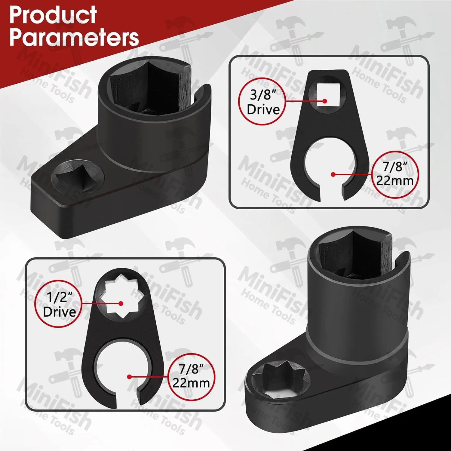 5-Piece Japanese European Oxygen Sensor Wrench Oxygen Induction Sleeve Oxygen Sensor Removal Tool Opening Sleeve