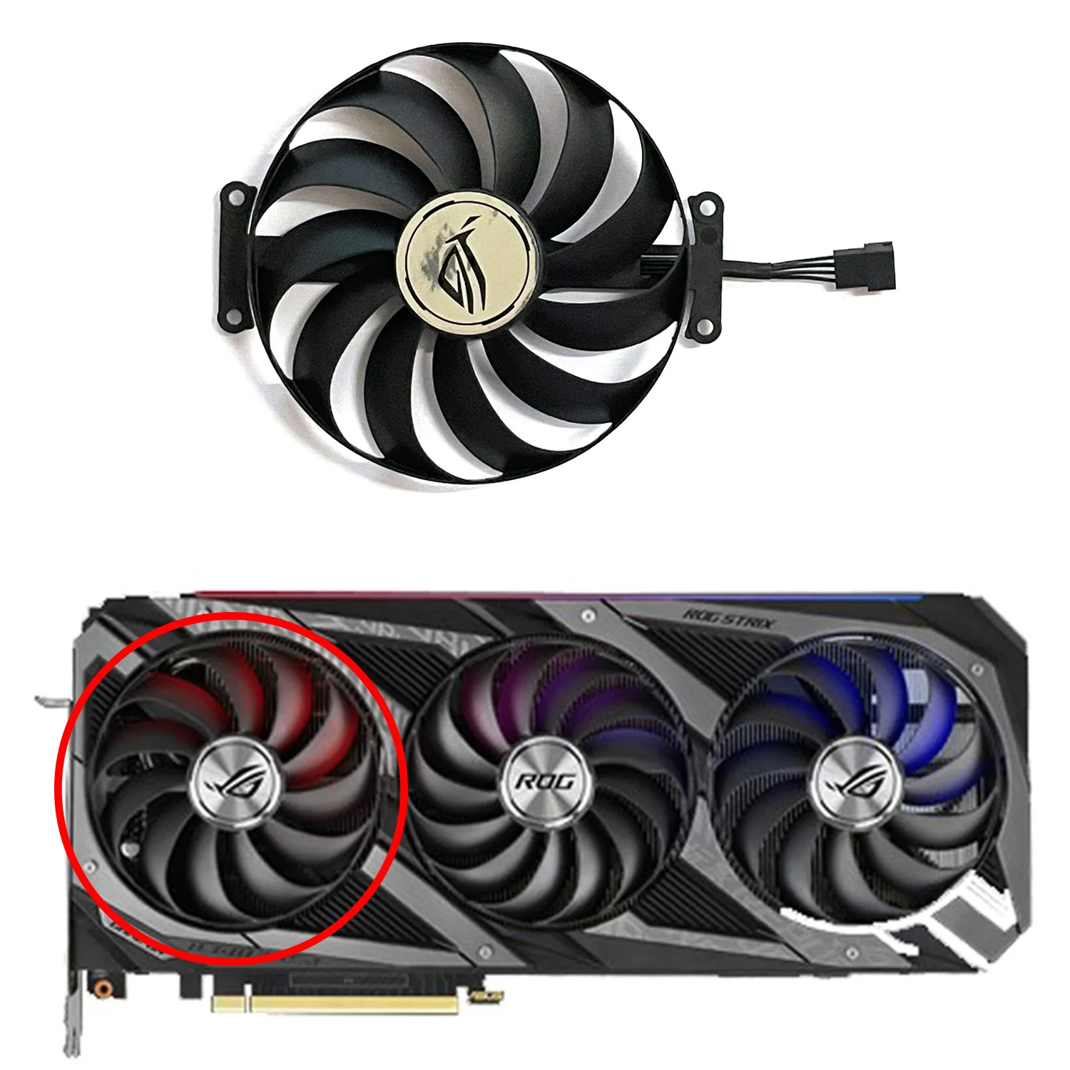 95MM CF1010U12S T129215SU 7Pin RTX3090 Cooler Para ASUS Rog Strix RTX Geforce 3060 Ti 3070 3080 3090 3070Ti 3080Ti Placas Gráficas