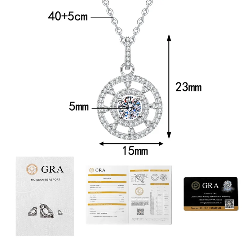 ZFSILVER Fashion Trend 925 Silver Luxury Moissanite Design Compass Necklace For Charm Women Accessories Party Jewelry Gift XL454