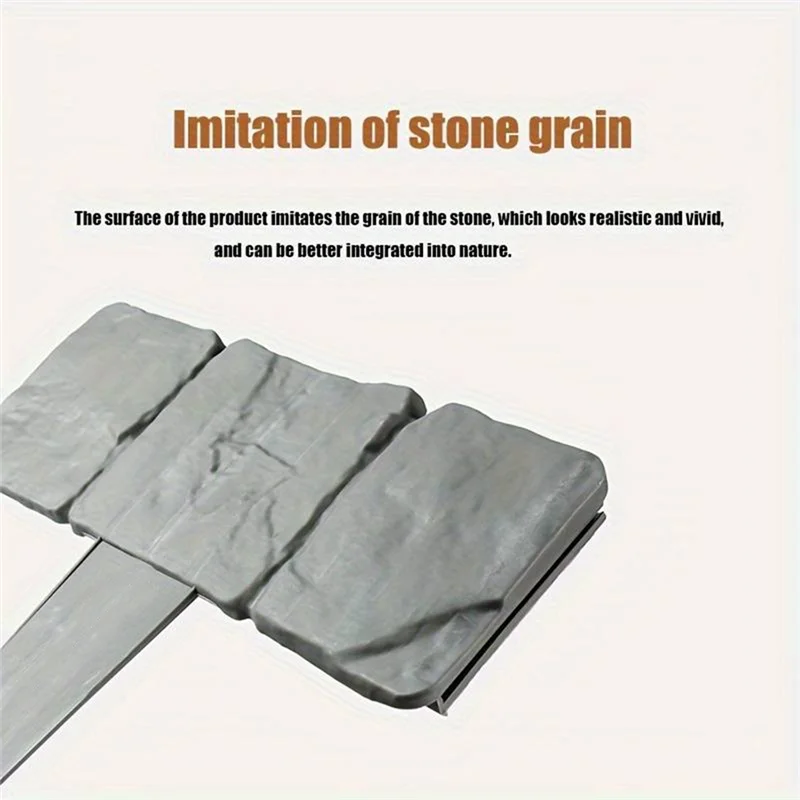 

VEHO-Garden Patio Edge Border, Imitation Stone Fence Panels, Patio Outdoor Barrier Flower Bed Fence