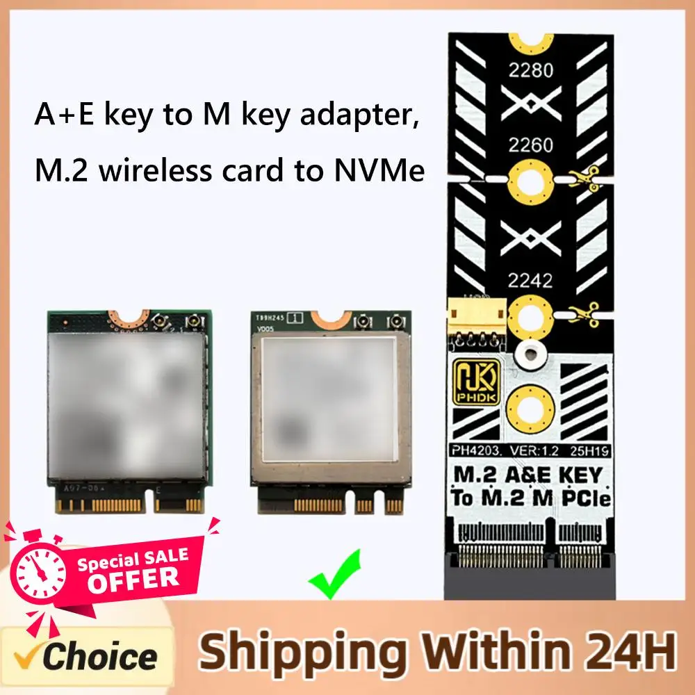 M2 Wi Fi Slot To M Key Converter Tools Included M.2 WiFi Interface A/E To M Key Expansion Card for 2230 2242 2260 2280 SSD