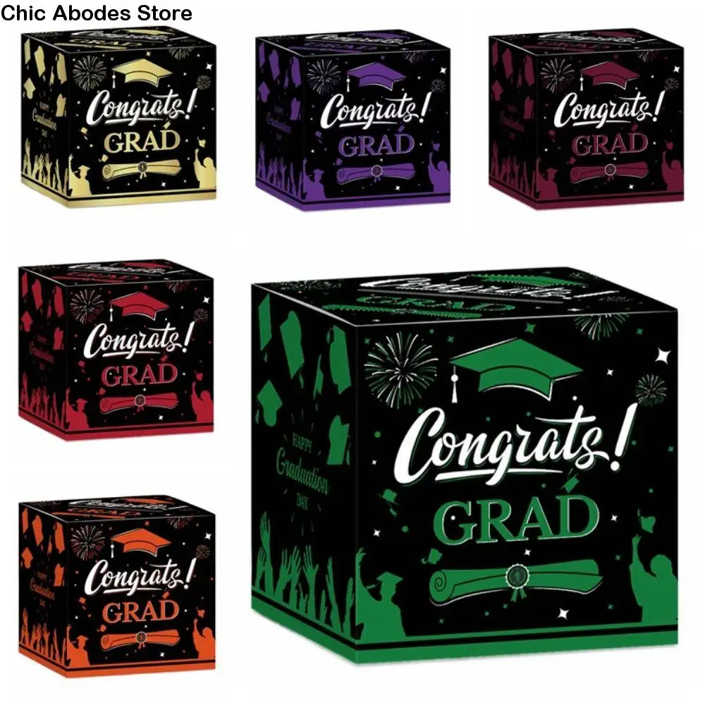 

Modern Creative Graduation Ballot Box DIY Paper Graduation Card Box Portable Sturdy Congrats Grad Card Box Stage Set